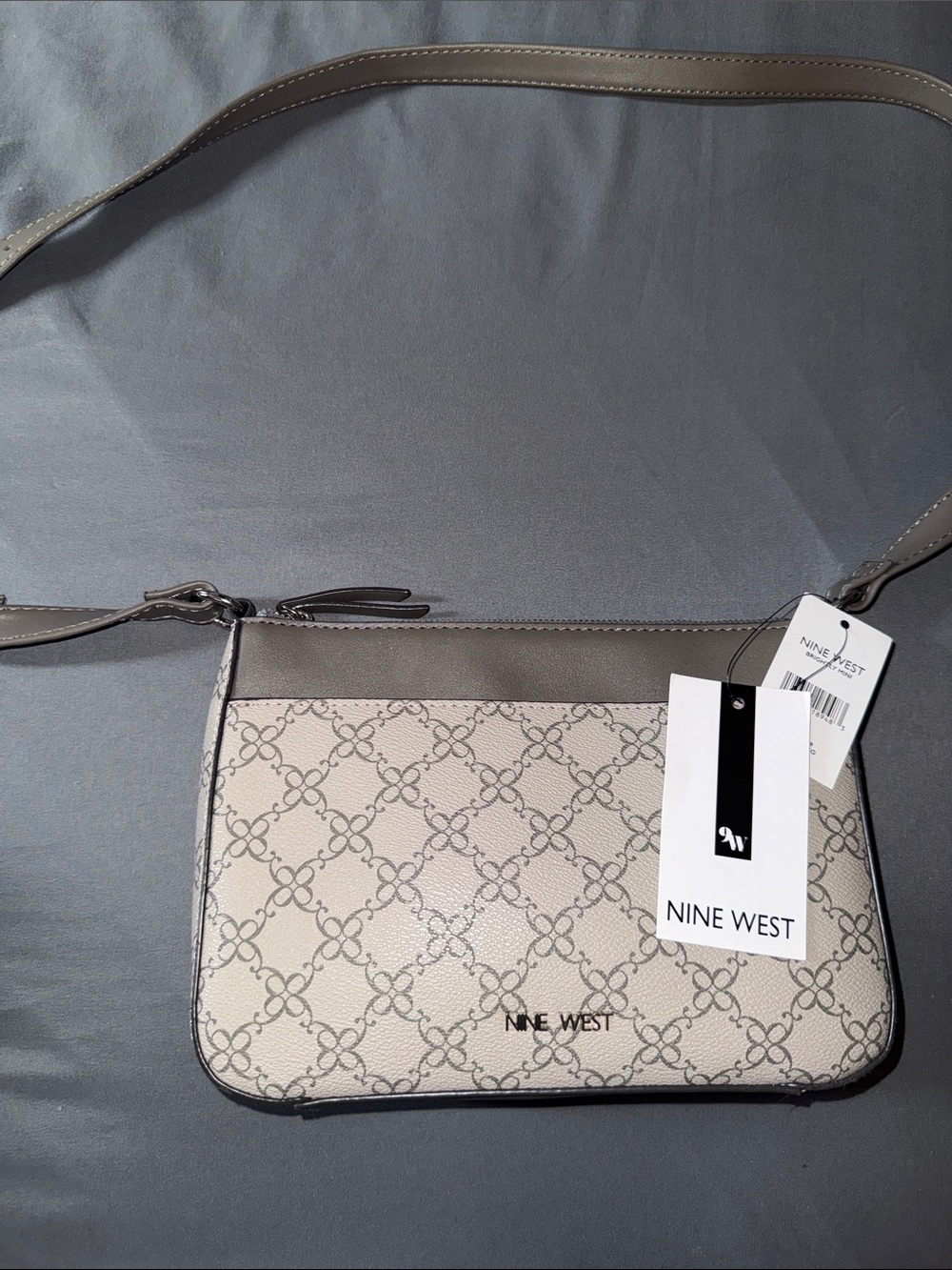 Nine West Beige & Taupe Patterned Crossbody Bag